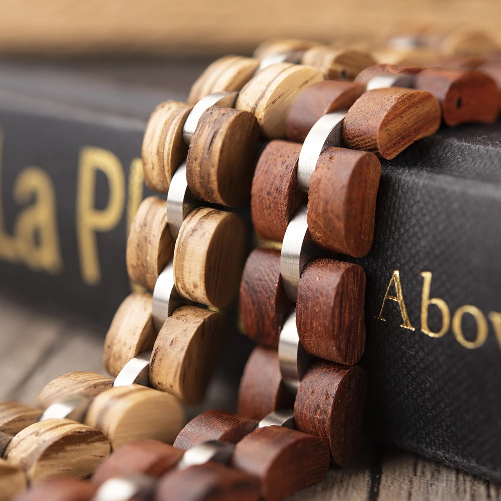 Wood & Stainless Steel Fusion Bracelet Apparel & Accessories Bracelets Jewelry 